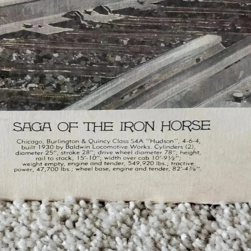 JB Deneen Saga Of The Iron Horse Railroad Poster in Package 22 3/4" x 19" - Picture 2 of 2